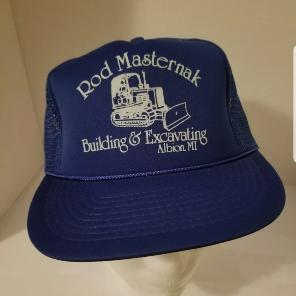 Vintage Trucker Hat SnapBack Blue Rod Masternak